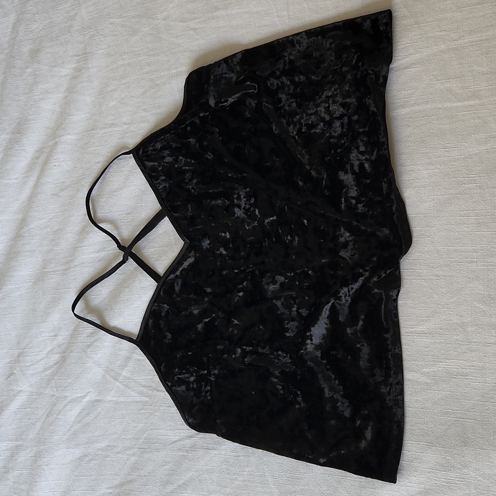Black velvet tank top